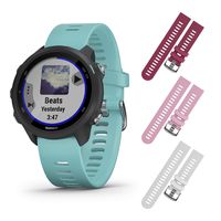 Garmin Forerunner 245 GPS Running Smartwatch with Included Wearable4U 3 Straps Bundle (Aqua Music 010-02120-22, Berry/Pink/White)
