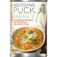 Wolfgang Puck Organic Free Range Chicken with Tuscan-Style White Bean & Pesto Soup, 14.5 oz. Can