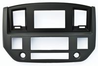 SLATE GREY Black and Silver Aftermarket Stereo Radio Double Din Dash Install Kit Compatible with Dodge Ram 2006 2007 2008 2009 (Standard, Black)