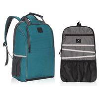 Travel Max Laptop Backpack & Insert Organizer, 2 in 1 Business College School Daypack Bag, 14 Inch Laptop Backpack for Men Women (Green)