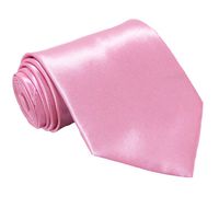 Soophen NEW Mens Necktie SOLID Satin Neck Tie Pink