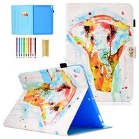 LittleMax iPad Pro 10.5 Inch Case, Premium PU Leather Flip Stand Case Smart Shell Auto Wake/Sleep Cover for iPad Pro 10.5 Inch - Colorful Elephant