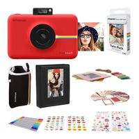 Polaroid Snap Instant Digital Camera (Red) with Zink Zero Ink Printing Technology with Accessories Bundle