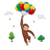 RoomMates Curious George Peel and Stick Giant Wall Decal - RMK1082GM