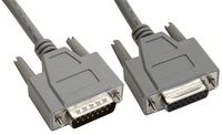 Amphenol CS-DSDMDB15MF-015 15-Pin DB15 Deluxe D-Sub Cable, Shielded, Male/Female, 15', Gray
