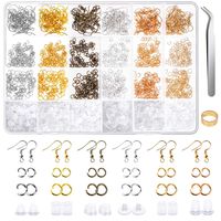 Earring Hooks, Anezus 1900Pcs Earring Making Supplies Kit with Fish Hook Earrings, Earring Backs, Jump Rings for Jewelry Making and Earring Repair (Assorted Colors)
