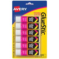 Avery Glue Stick White, 0.26 oz., Washable, Nontoxic, Permanent Glue, 8 Glue Stics (98095)