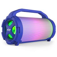 ZIZO Aurora Z2 Portable 14W Bluetooth Speaker with 360° LED Lightshow MicroSD and USB Playback, Aux Line-in and Rechargeable Battery Blue