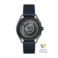 Emporio Armani Men's Stainless Steel Plated Touchscreen Smartwatch, Color: Navy (Model: ART5008)