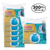 Nuby Diaper Bags, 300 Count (6 Packages)
