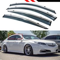 Cuztom Tuning JDM VIP Style Smoke Tinted Window Visor Rain Guard W/Clips & Chrome Trim for 2009-2014 Acura TL Sedan