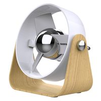 Sharper Image SBS1-SI Small Personal USB Fan with Soft Blades, 2 Speeds, Touch Control, Quiet Operation, 5V Wall Adapter, 6 ft. Cable, White