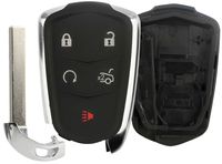 KeylessOption Keyless Entry Remote Car Smart Key Fob Case Shell Button Pad Outer Cover for Cadillac ATS CTS SRX XTS HYQ2AB, HYQ2EB