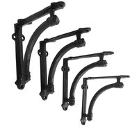 NACH js-90-064S Half Round Wall Shelf Bracket, Small, Black, 4 Pack