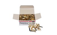 Charles Leonard Fasteners, Round Head, Brass Plated, 1 Inch Shank, 10 MM Head, 100-Pack (4R-BP)