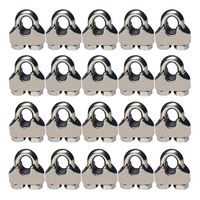 Luckkyme 20Pcs M2 Wire Rope Clamp 304 Stainless Steel 1/16 inch Wire Rope Cable Clip Clamp