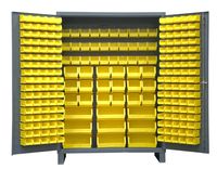 Durham 14 Gauge Steel Cabinet with 227 Hook-On-Bins and Flush Door, SSC-227-95
