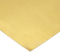 260 Brass Sheet, Unpolished (Mill) Finish, H02 Temper, ASTM B19/ASTM B36, 0.010" Thickness, 6" Width, 100" Length
