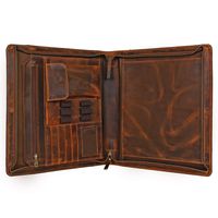 Business Leather Padfolio Leather Portfolio | Professional Organizer Gift for Men & Women | Durable Leather Padfolio | Easy to Carry with A Zippered Closure | Many Slots, Compartments & Holders