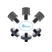 Premium Mic Thread Adapter Male 3/8" to Female 5/8" & Male 1/4" to Male 1/4", Aluminum Anodizing,6 Pcak