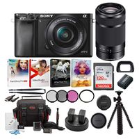 Sony Alpha a6000 Mirrorless Camera with 16-50mm and 55-210mm Lenses Bundle (10 Items)