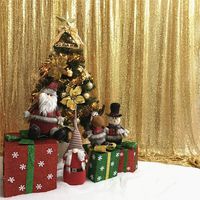 TRLYC 6Ftx6Ft Sparkly Gold Shimmer Photography Backdrop Sequin Wedding Curtain