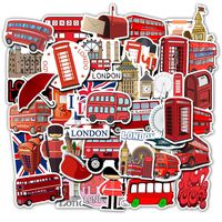 London Red Bus Style Vintage Vinyl Stickers for Laptop,Skateboard,Bike,Luggage,Party Favors Graffiti Decal-Waterproof (London Red Bus Style)