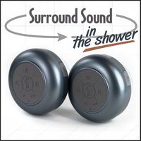 FRESHeTECH Waterproof Bluetooth Shower Speaker Splash Tunes Pro Dual - 2 Portable, Hands Free, Wireless, Water Resistant, Shower Speakers with Built-in Mic and Suction Cup, Gun Medal Grey