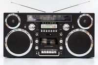 GPO Brooklyn Bluetooth Boombox 80W CD Cassette FM USB (Black)