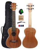 Kulana Deluxe Concert Ukulele, Mahogany Wood with Binding and Aquila Strings + Gig Bag