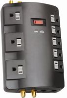 Coleman Cable 046838806 8-Outlet Surge Protector with Phone and Coax Protection, 6-Ft