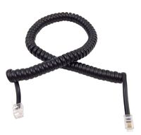 Wpeng (Pack of 2) Black Coiled Telephone Phone Handset Cable Cord, RJ9 Coiled Length 2 to 8 feet Uncoiled (Value Pack)