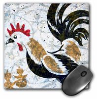 3dRose LLC 8 x 8 x 0.25 Inches Mouse Pad, Vintage Rooster Digital Art by Angel and Spot (mp_11385_1)