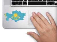 Map with flag inside Kazakstan 4x2.3 inches sticker decal die cut vinyl - Made and Shipped in USA