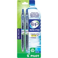 Pilot Bottle-2-Pen (B2P) - Retractable Premium Gel Roller Pens Made from Recycled Bottles (2 Count) Fine Point Blue G2 Gel Ink, Refillable, Comfortable Grip (31606)