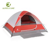 ALPHA CAMP 4 Person Camping Tent - 7' x 9' Red