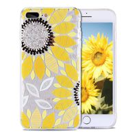 iPhone 8 Plus Case for Girls, iPhone 7 Plus Case, FGA Cute Yellow Sunflower Floral Pattern Clear Design Anti-Slip Scratch-Proof Ultra Slim Case for iPhone 8 Plus (2017), iPhone 7 Plus (2016)