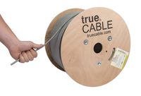 Cat6A Riser (CMR), 1000ft, Gray, 23AWG 4 Pair Solid Bare Copper, 750MHz, ETL Listed, Unshielded Twisted Pair (UTP), Bulk Ethernet Cable, trueCABLE