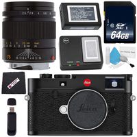 Leica M10 Digital Rangefinder Camera (Black) + Leica 75mm f/2.5 SUMMARIT-M, Manual Focus + 64GB SDXC Card + Card Reader + Microfiber Cloth Bundle