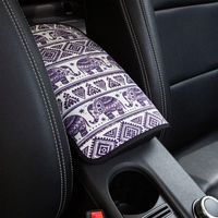 YR Vehicle Center Console Armrest Cover Pad, Universal Fit Soft Comfort Center Console Armrest Cushion for Car, Stylish Pattern Design Car Armrest Cover, Elephant