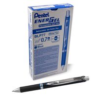 Pentel EnerGel PRO Permanent Gel Pen, (0.7mm) Medium Line, Blue Ink, Box of 12 Pens (BLP77-C)