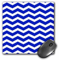 3dRose Navy Blue, White Chevron Zig Zag Pattern - Modern Contemporary Mouse Pad, 8" x 8" (mp_120232_1)