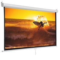 BBBuy 119" Projector Screen 84" X 84" 1:1 Format Mountable Projection Screen Manual HD Pull Down Home Theater Presentation Education Outdoor Indoor Public Display