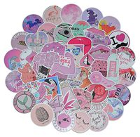 Cute Laptop Stickers, 50 Pcs/Pack Waterproof Vinyl Stickers for Teen Girl Adults, Water Bottle Computer Notebook Car Skateboard Motorcycle Bicycle Luggage Guitar Bike Decal (Pink - 2)