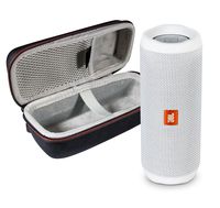 JBL Flip 4 Portable Bluetooth Wireless Speaker Bundle with Protective Travel Case - White