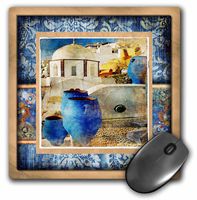 3dRose LLC 8 x 8 x 0.25 Inches Mouse Pad, Santorini in Denim (mp_34109_1)