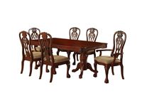 Furniture of America Lissenia 7-Piece Formal Dining Table Set with 18-Inch Expandable Leaf, Cherry Finish