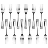 New Star Foodservice 58284 Shell Pattern, 18/0 Stainless Steel, Dinner Fork, 7.7-Inch, Set of 12