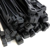 100-Pack Heavy Duty 16 Inch Zip Cable Tie Down Strap Wire UV Black Nylon Wrap