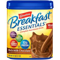 Carnation Breakfast Essentials Powder Drink Mix, Rich Milk Chocolate, 17.7 Ounce Jar (Pack of 6) (Packaging May Vary)
